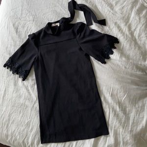 See By Chloe Navy Dress with Lace Detail